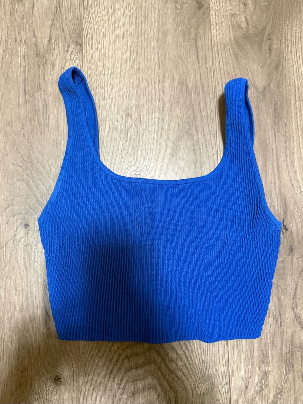 Babaton Aritzia Ribbed Contour Cropped Tank Blue M